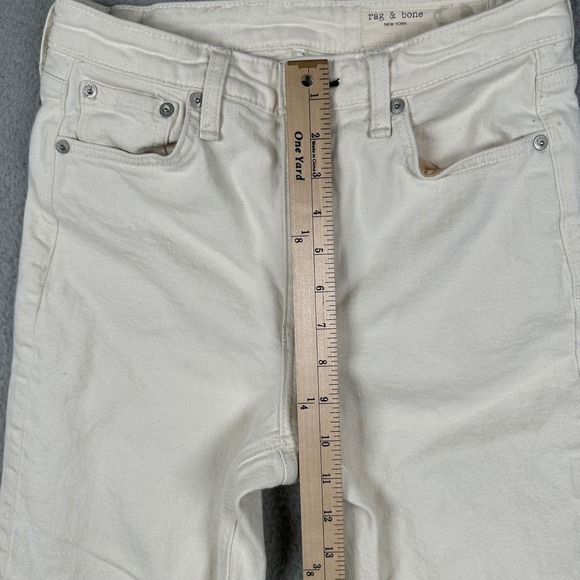Rag & Bone Nina High-Rise Ankle Cigarette Jeans Off White Cream Size 27 Classic - Picture 5 of 9